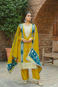 Teeya Creation Mustard Color Chinon Silk Heavy Work Fully Stitched Pakistani Salwar Suit | Grocsy