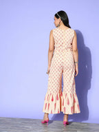 Ahalyaa Women's Traditional wear Jumpsuit - Beige | Grocsy