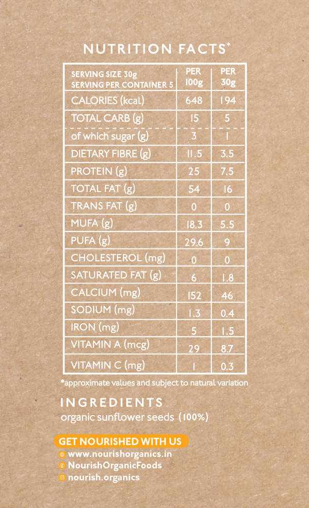 Nourish Organics Active Sunflower Seeds | Grocsy