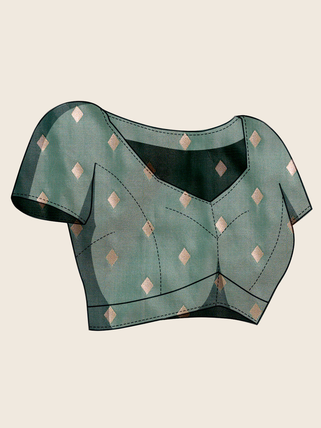 Vedant Vastram Soft Litchi Silk Banarasi Silk Jacquard Saree - Green | Grocsy