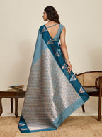 Vedant Vastram Soft Litchi Silk Banarasi Silk Jacquard Saree - Rama | Grocsy