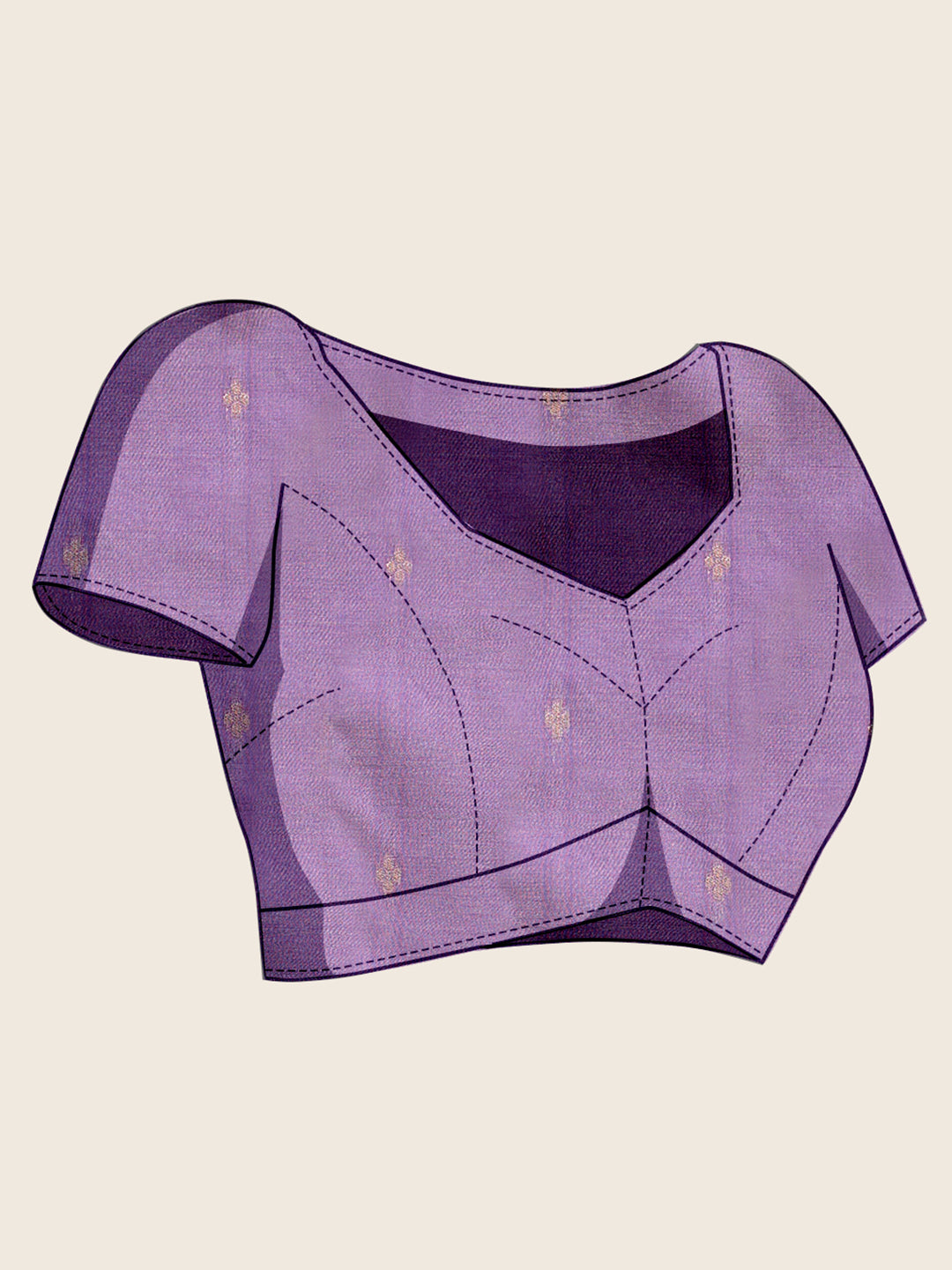 Vedant Vastram Soft Litchi Silk Banarasi Silk Jacquard Saree - Lavender | Grocsy