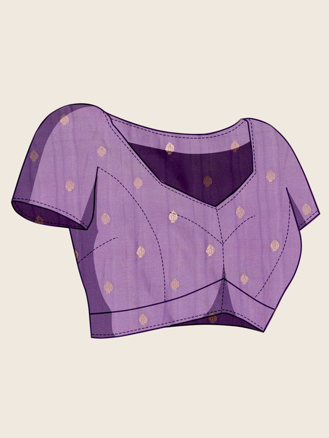 Vedant Vastram Soft Litchi Silk Banarasi Silk Jacquard Saree - Lavender | Grocsy