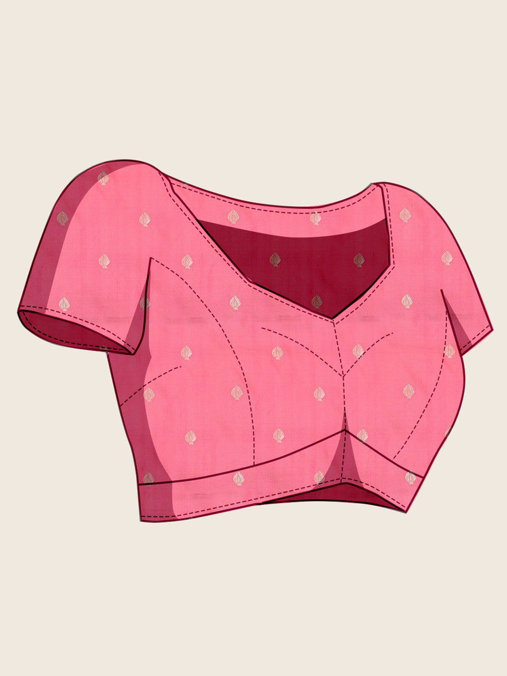 Vedant Vastram Soft Litchi Silk Banarasi Silk Jacquard Saree - Pink | Grocsy