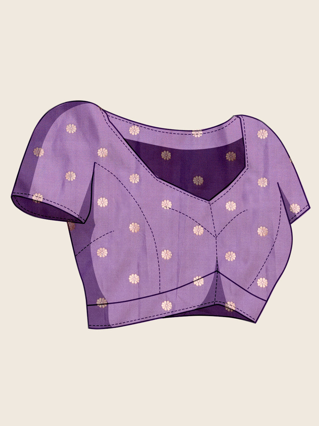 Vedant Vastram Soft Litchi Silk Banarasi Silk Jacquard Saree - Lavender | Grocsy