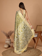 Vedant Vastram Soft Litchi Silk Kanjeevaram Silk Jacquard Saree - Green | Grocsy