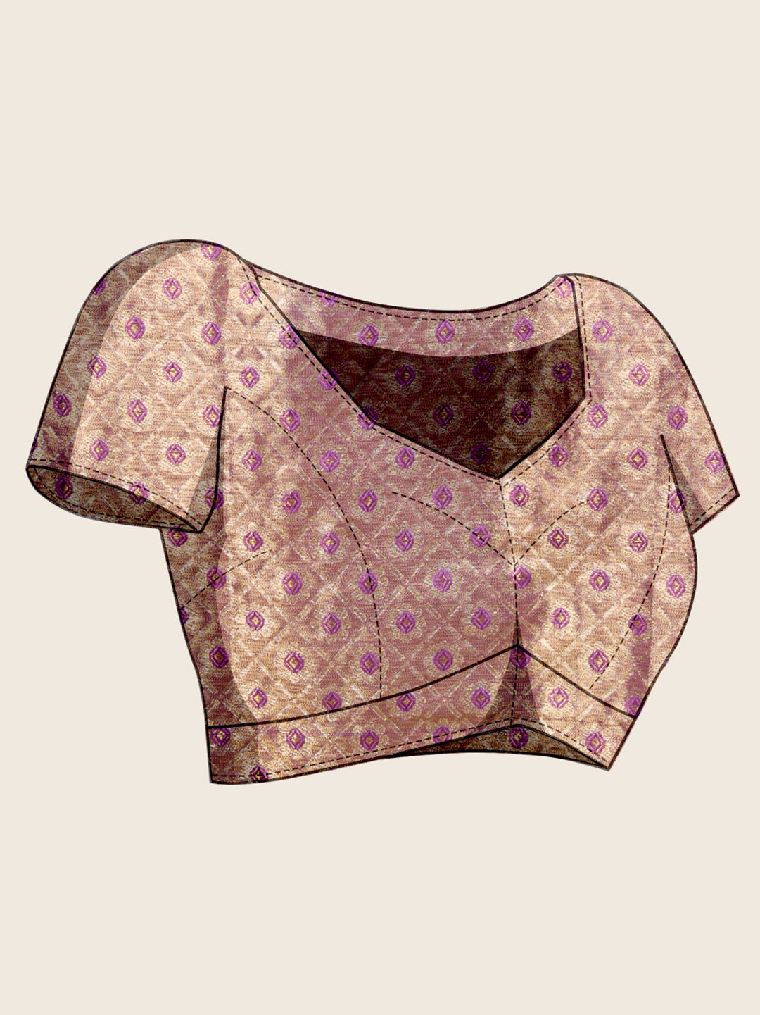 Vedant Vastram Soft Litchi Silk Kanjeevaram Silk Jacquard Saree - Lavender | Grocsy