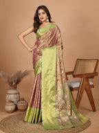 Vedant Vastram Soft Litchi Silk Kanjeevaram Silk Jacquard Saree - Magenta | Grocsy