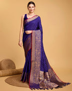 Vedant Vastram Soft Litchi Silk Banarasi Silk Saree - Violate | Grocsy