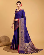Vedant Vastram Soft Litchi Silk Banarasi Silk Saree - Violate | Grocsy