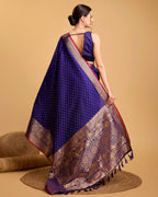 Vedant Vastram Soft Litchi Silk Banarasi Silk Saree - Violate | Grocsy
