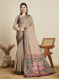 Vedant Vastram Cotton Silk Fancy Jacquard Bollywood Saree - Beige | Grocsy