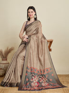 Vedant Vastram Cotton Silk Fancy Jacquard Bollywood Saree - Beige | Grocsy