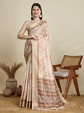 Vedant Vastram Cotton Silk Fancy Jacquard Bollywood Saree - Cream | Grocsy