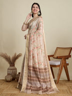 Vedant Vastram Cotton Silk Fancy Jacquard Bollywood Saree - Cream | Grocsy