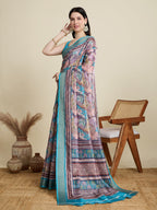 Vedant Vastram Cotton Silk Fancy Jacquard Bollywood Saree - Rama | Grocsy