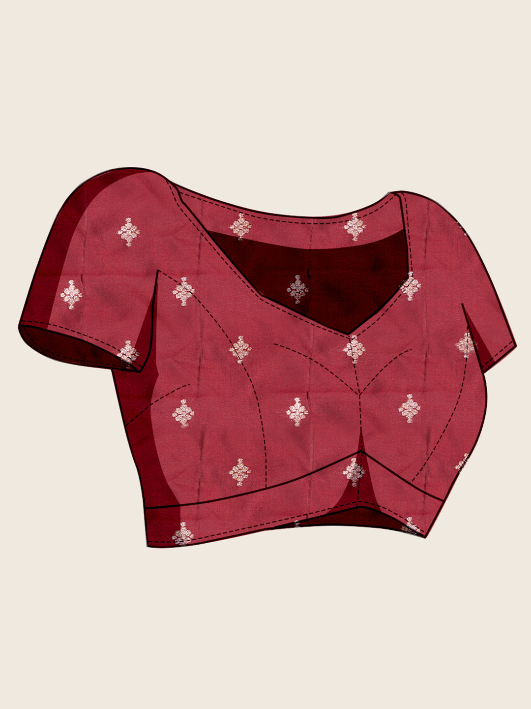 Vedant Vastram Soft Litchi Silk Banarasi Silk Jacquard Saree - Maroon | Grocsy