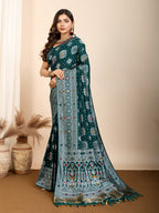 Vedant Vastram Maslin Dola Silk Kanjeevaram Silk Saree - Morpich | Grocsy
