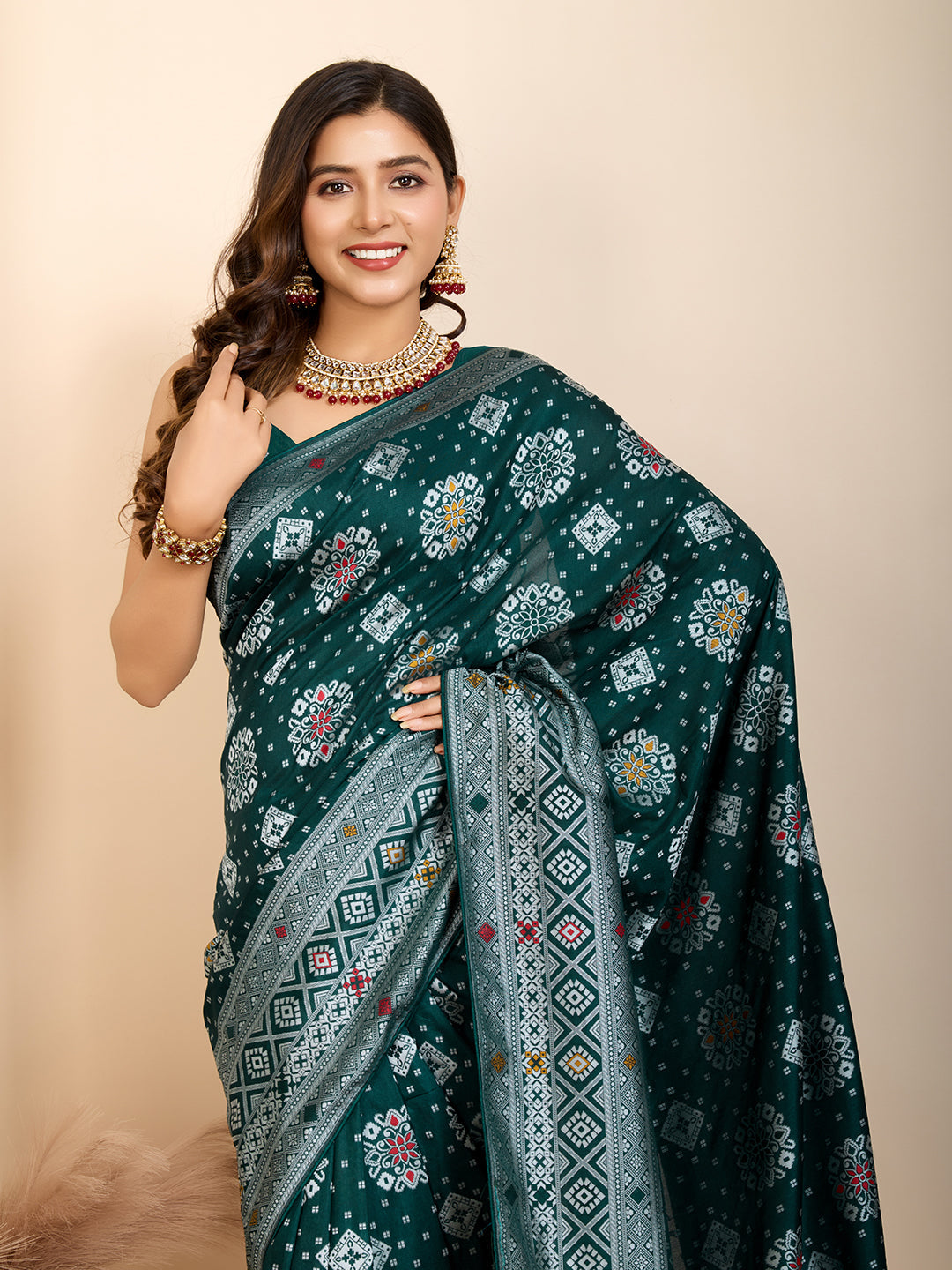 Vedant Vastram Maslin Dola Silk Kanjeevaram Silk Saree - Morpich | Grocsy