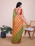 Vedant Vastram Cotton Silk Jacquard Fancy Saree - Mahendi | Grocsy