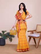Vedant Vastram Cotton Silk Jacquard Fancy Saree - Mustard | Grocsy