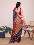 Vedant Vastram Cotton Silk Jacquard Fancy Saree - Navy | Grocsy