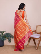 Vedant Vastram Cotton Silk Jacquard Fancy Saree - Pink | Grocsy