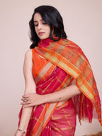 Vedant Vastram Cotton Silk Jacquard Fancy Saree - Pink | Grocsy