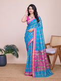 Vedant Vastram Cotton Silk Jacquard Fancy Saree - Rama | Grocsy
