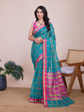 Vedant Vastram Cotton Silk Jacquard Fancy Saree - Seagreen | Grocsy