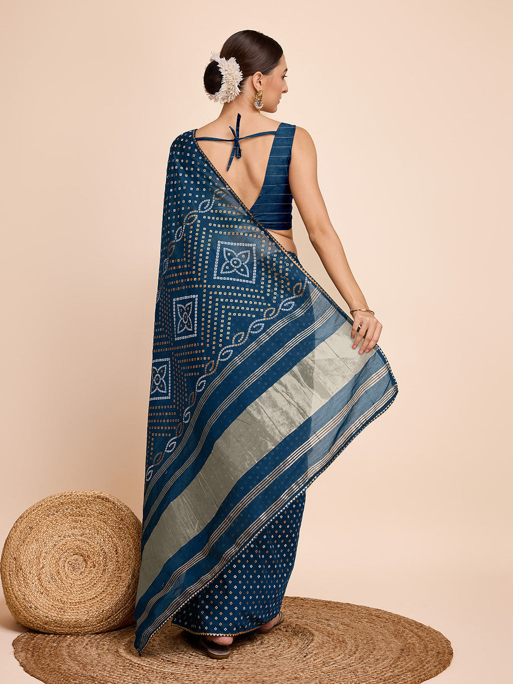 Vedant Vastram Semi Cotton Bandhani Printed Saree - Morpich | Grocsy