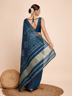 Vedant Vastram Semi Cotton Bandhani Printed Saree - Morpich | Grocsy