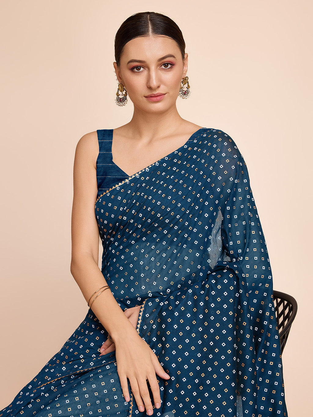 Vedant Vastram Semi Cotton Bandhani Printed Saree - Morpich | Grocsy