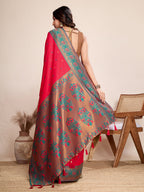 Vedant Vastram Soft Litchi Silk Kanjeevaram Silk Saree - Rani | Grocsy