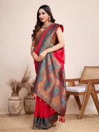 Vedant Vastram Soft Litchi Silk Kanjeevaram Silk Saree - Rani | Grocsy