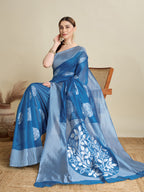 Vedant Vastram Art Silk Fancy Jacquard Saree - Rama | Grocsy