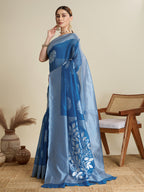 Vedant Vastram Art Silk Fancy Jacquard Saree - Rama | Grocsy
