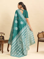 Vedant Vastram Art Silk Fancy Jacquard Saree - Green | Grocsy