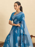 Vedant Vastram Art Silk Fancy Jacquard Saree - Rama | Grocsy