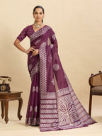 Vedant Vastram Art Silk Fancy Jacquard Saree - Wine | Grocsy