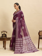 Vedant Vastram Art Silk Fancy Jacquard Saree - Wine | Grocsy