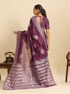 Vedant Vastram Art Silk Fancy Jacquard Saree - Wine | Grocsy