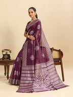 Vedant Vastram Art Silk Fancy Jacquard Saree - Wine | Grocsy