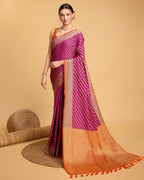 Vedant Vastram Soft Litchi Silk Kanjeevaram Silk Saree - Purple | Grocsy