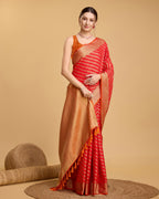 Vedant Vastram Soft Litchi Silk Kanjeevaram Silk Saree - Red | Grocsy