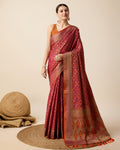 Vedant Vastram Soft Litchi Silk Kanjeevaram Silk Saree - Rani | Grocsy