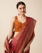 Vedant Vastram Soft Litchi Silk Kanjeevaram Silk Saree - Rani | Grocsy
