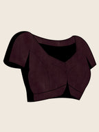 Vedant Vastram Soft Litchi Silk Banarasi Silk Jacquard Saree - Wine | Grocsy