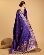 Vedant Vastram Soft Litchi Silk Banarasi Silk Saree - Violet | Grocsy