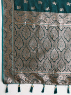 Vedant Vastram Soft Litchi SIlk Banarasi Silk Jacquard Saree - Green | Grocsy